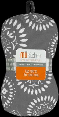 6608-1548 Microfiber Kitchen Scrub Sponge Grey