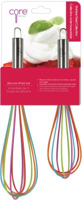 Picture of Core Kitchen 10645 Kitchen Stainless Steel & Silicone Whisk Set&#44; Rainbow - 2 Piece