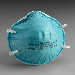 3M 1860 Particulate Respirator & Surgical Mask, Cone Headband - 120 per Case