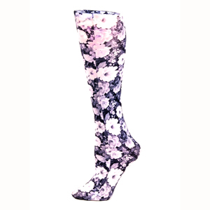 CMPS2 15-20 mm High Noir Roses Therapeutic Compression Sock