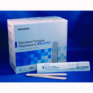 Picture of McKesson 24-705-W Wrapped Non-Sterile Tongue Depressor&#44; 250 per Box
