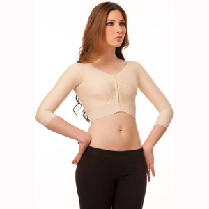 VS02-MS Underbust Length Vest With Medium Sleeves, Black - Extra Small