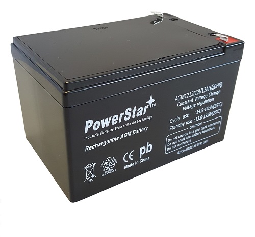 Picture of PowerStar AGM1212-599 12V 12Ah Battery Replaces 12V 15Ah UB12150F2 - 3 Years Warranty