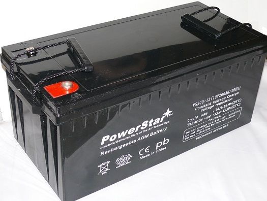 Picture of PowerStar ps200-12-27 4D 12V 200Ah SLA AGM Battery for Case Industrial Corporation