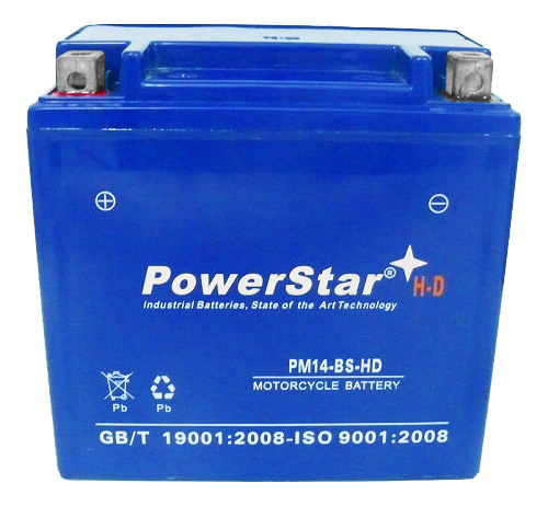 Picture of PowerStar PM14-BS-HD-006 14-BS Heavy Duty AGM Battery for Aprilia Mana 850 - 3 Years Warranty