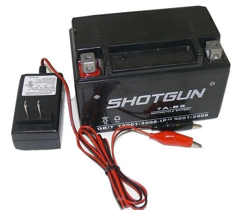 7A-BSF120010W3 YTX7A-BS 12V 6Ah Sealed AGM Charger & Battery for Motorcycle -  Shotgun, 7A-BSShotgunF120010W3