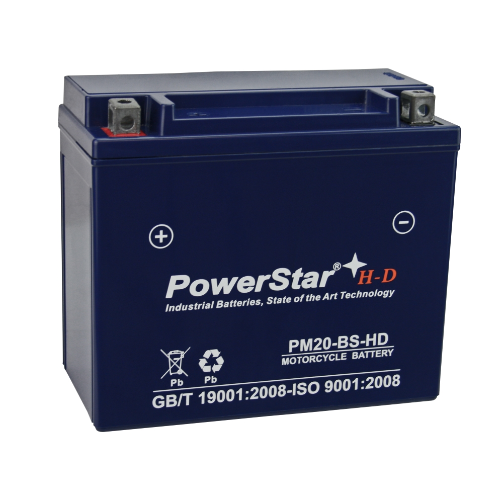 Picture of PowerStar PS-20-BS-100 12V 18Ah PS20-BS&#44; YTX20-BS Motorcycle Battery