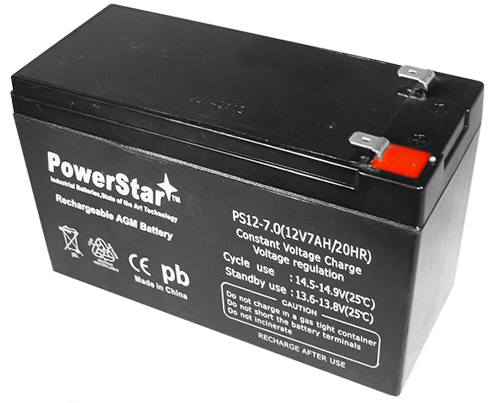 Picture of PowerStar PS12-7-002 12V 7Ah Replacement Battery for APC RBC38 RBC40 RBC51 RBC106 RBC110 RBC114