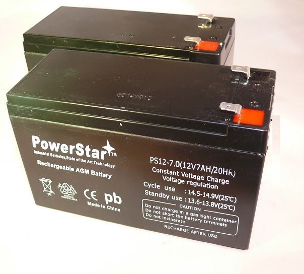 Picture of PowerStar ps12-7-2pack-gs12 12V 7Ah Battery for Razor Scooter ES300 E200 E300 Bella Betty Daisy Vapor - Pack of 2