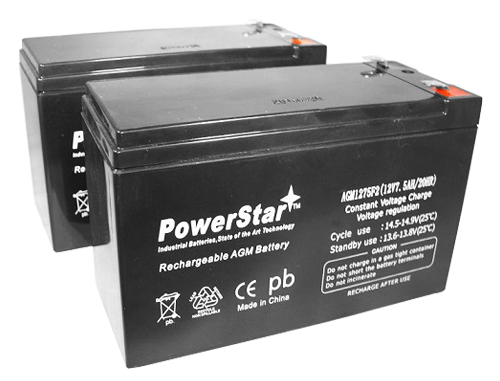 Picture of PowerStar AGM1275-2Pack-POWERSTAR1 12V 7.5Ah Replacement Battery for Vision CP1290 F1 .187 - Pack of 2