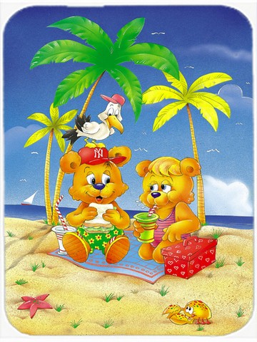Picture of Carolines Treasures APH0239LCB Teddy Bears Picnic on the Beach Glass Cutting Board, Large