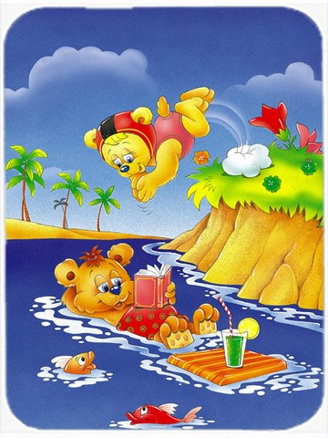 Picture of Carolines Treasures APH0240LCB Teddy Bears Swimming & Diving Glass Cutting Board, Large