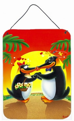 In Love Valentines Day Penguins Wall or Door Hanging Prints