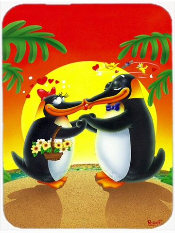 Picture of Carolines Treasures APH0245LCB In Love Valentines Day Penguins Glass Cutting Board, Large