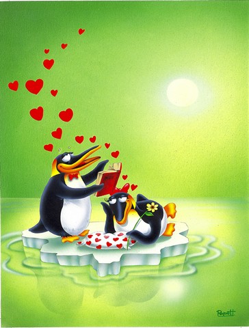 My Love Song Penguins Flag Canvas House Size