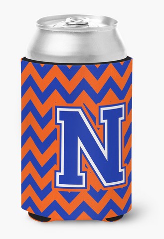 Picture of Carolines Treasures CJ1044-NCC Letter N Chevron Orange & Blue Can or Bottle Hugger, 0.25 x 4 x 5.5 in.