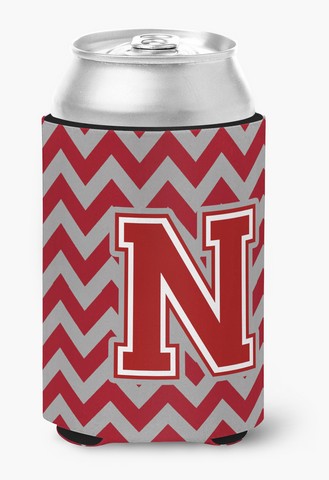 Picture of Carolines Treasures CJ1049-NCC Letter N Chevron Maroon & White Can or Bottle Hugger, 0.25 x 4 x 5.5 in.
