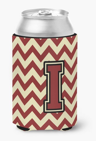 Picture of Carolines Treasures CJ1061-ICC Letter I Chevron Maroon & Gold Can or Bottle Hugger