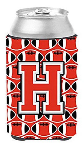 Letter H Football Scarlet & Grey Can or Bottle Hugger