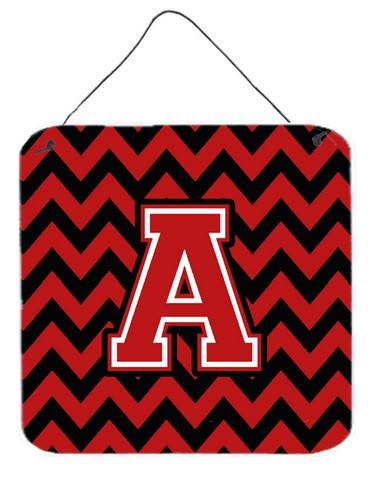 CJ1047-ADS66 Letter A Chevron Black & Red Wall or Door Hanging Prints