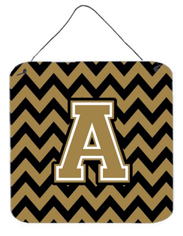 CJ1050-ADS66 Letter A Chevron Black & Gold Wall or Door Hanging Prints, 6 x 0.02 x 6 in.