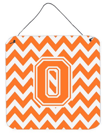 Letter O Chevron Orange & White Wall or Door Hanging Prints