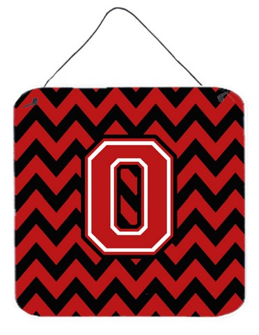 CJ1047-ODS66 Letter O Chevron Black & Red Wall or Door Hanging Prints