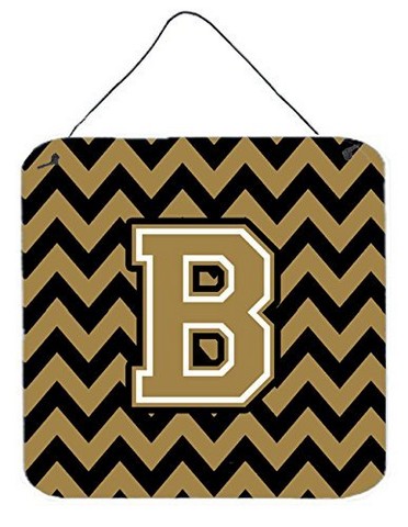 CJ1050-BDS66 Letter B Chevron Black & Gold Wall or Door Hanging Prints, 6 x 0.02 x 6 in.