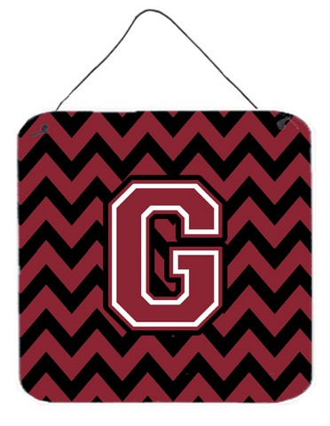 CJ1052-GDS66 Letter G Chevron Garnet & Black Wall or Door Hanging Prints