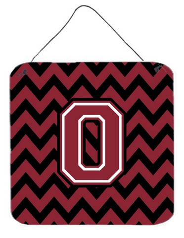 CJ1052-ODS66 Letter O Chevron Garnet & Black Wall or Door Hanging Prints