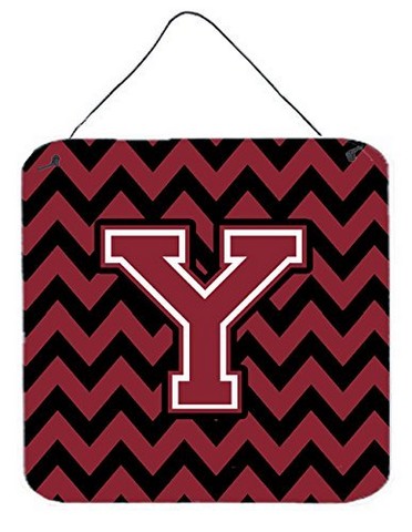 Letter Y Chevron Garnet & Black Wall or Door Hanging Prints
