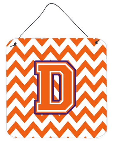 Letter D Chevron Orange & Regalia Wall or Door Hanging Prints