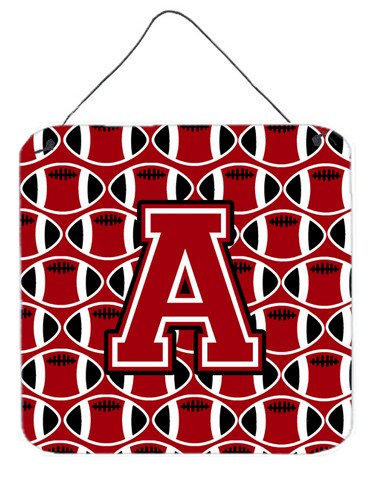 CJ1073-ADS66 Letter A Football Red, Black & White Wall or Door Hanging Prints