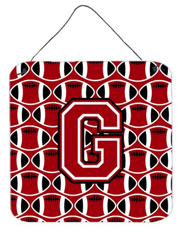 CJ1073-GDS66 Letter G Football Red, Black & White Wall or Door Hanging Prints