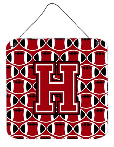 Letter H Football Red, Black & White Wall or Door Hanging Prints