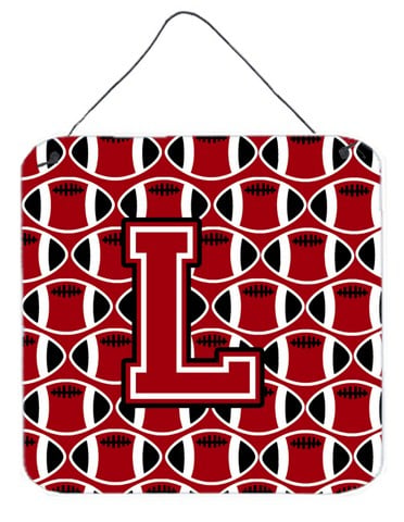 Letter L Football Red, Black & White Wall or Door Hanging Prints