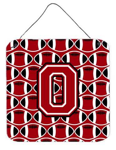 CJ1073-ODS66 Letter O Football Red, Black & White Wall or Door Hanging Prints