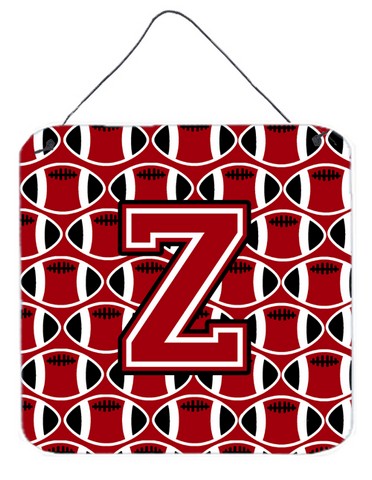 CJ1073-ZDS66 Letter Z Football Red, Black & White Wall or Door Hanging Prints