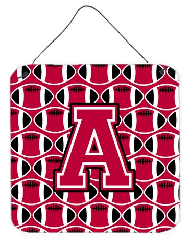 Picture of Carolines Treasures CJ1079-ADS66 Letter A Football Crimson & White Wall or Door Hanging Prints