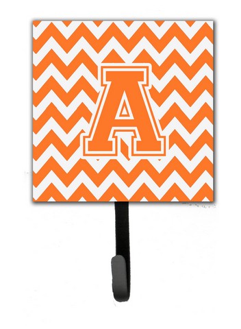 Letter A Chevron Orange & White Leash or Key Holder