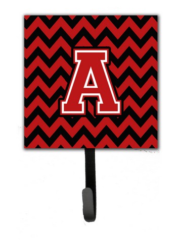 Letter A Chevron Black & Red Leash or Key Holder