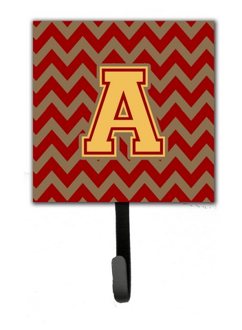Letter A Chevron Garnet & Gold Leash or Key Holder