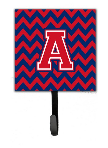 Letter A Chevron Yale Blue & Crimson Leash or Key Holder