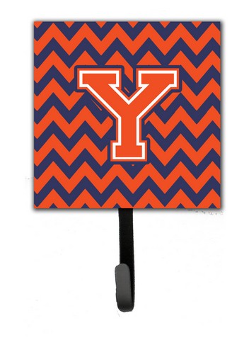 Picture of Carolines Treasures CJ1042-YSH4 Letter Y Chevron Orange & Blue Leash or Key Holder, 6 x 1.25 x 4.25 in.