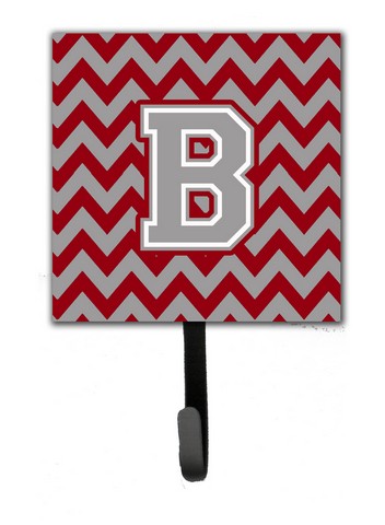 Picture of Carolines Treasures CJ1043-BSH4 Letter B Chevron Crimson & Grey Leash or Key Holder
