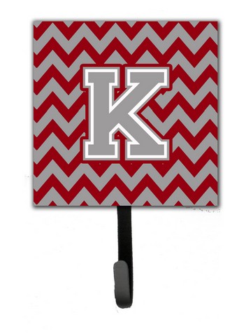 Picture of Carolines Treasures CJ1043-KSH4 Letter K Chevron Crimson & Grey Leash or Key Holder