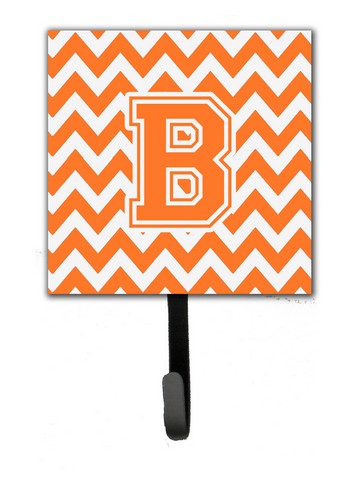 CJ1046-BSH4 Letter B Chevron Orange & White Leash or Key Holder