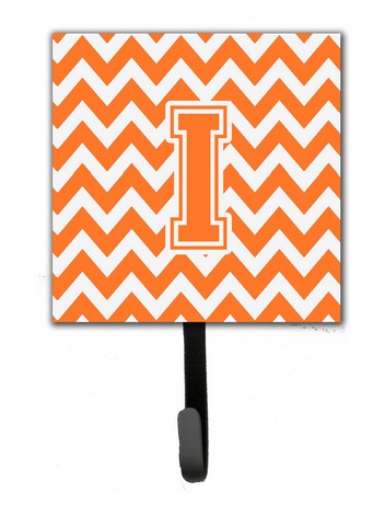 CJ1046-ISH4 Letter I Chevron Orange & White Leash or Key Holder