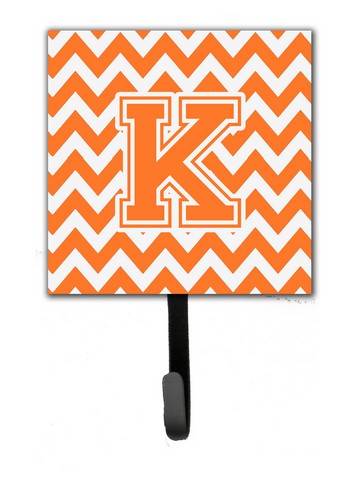CJ1046-KSH4 Letter K Chevron Orange & White Leash or Key Holder