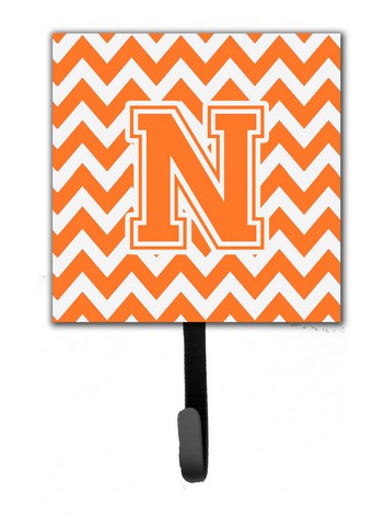 Picture of Carolines Treasures CJ1046-NSH4 Letter N Chevron Orange & White Leash or Key Holder